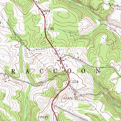 Topographic Map of Raccoon Township Independent Volunteer Fire Department Station 35 Substation, PA