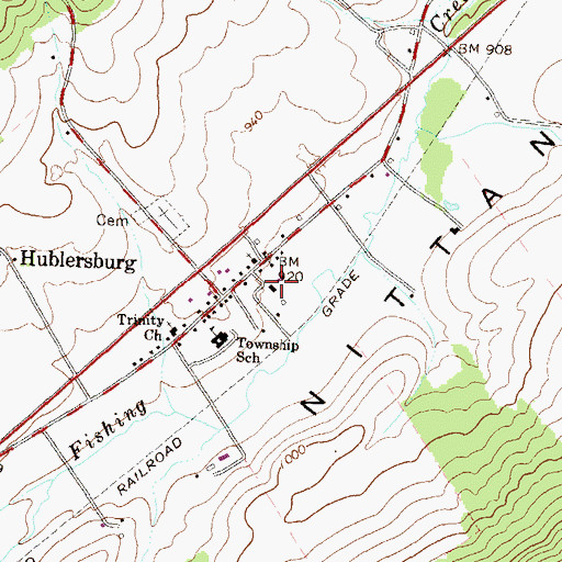 Topographic Map of Walker Township Volunteer Fire Company 16 Main Station, PA