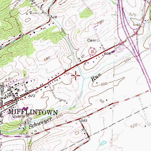 Topographic Map of Central Juniata Emergency Medical Services, PA