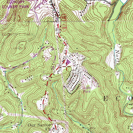 Topographic Map of Economy Volunteer Fire Department Station 69 - 2, PA