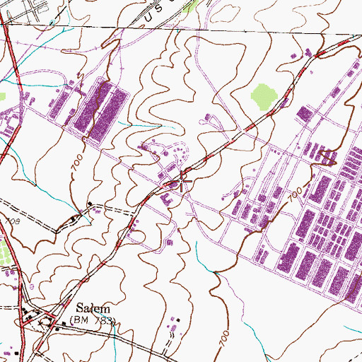 Topographic Map of Letterkenny Fire and Emergency Services, PA
