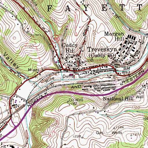 Topographic Map of South Fayette Volunteer Fire Department - Station 266, PA