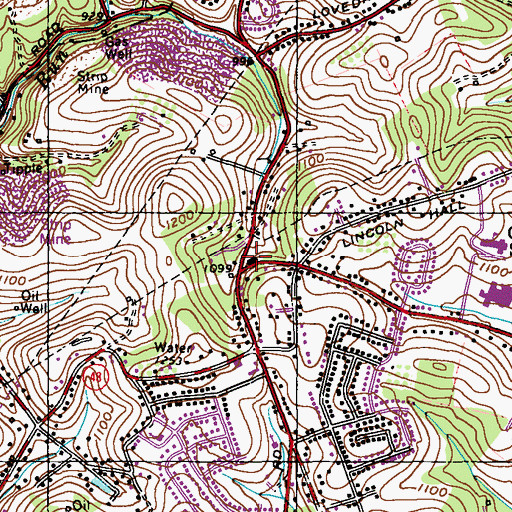 Topographic Map of Central Volunteer Fire Department Station 147, PA