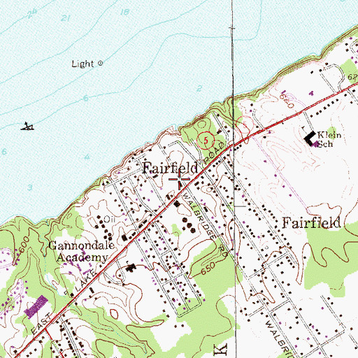 Topographic Map of Fairfield Hose Company Erie County Station 2, PA