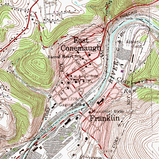 Topographic Map of Conemaugh Volunteer Fire Department and Emergency Medical Service Station 15, PA