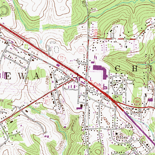Topographic Map of Chippewa Township Volunteer Fire Department Station 22, PA