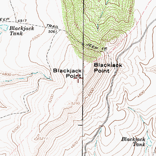 Topographic Map of Blackjack Point, AZ