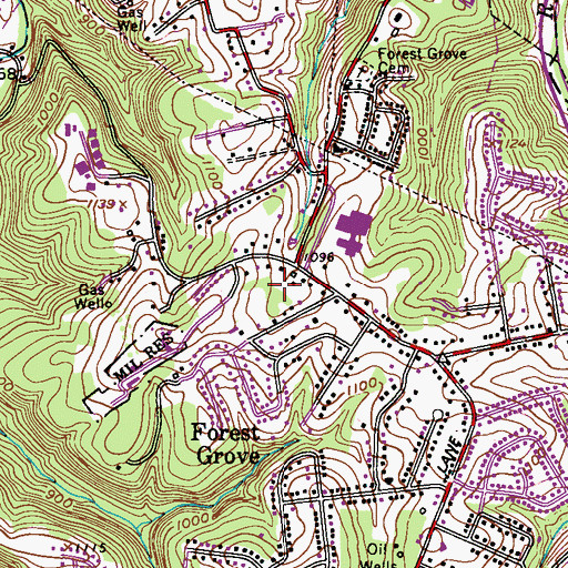Topographic Map of Forest Grove Volunteer Fire Department 243, PA