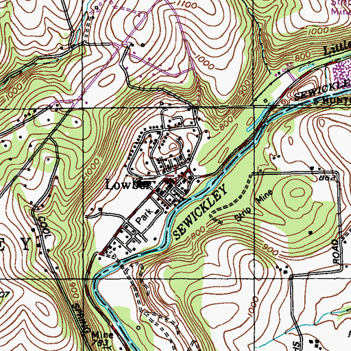 Topographic Map of Lowber Volunteer Fire Company, PA