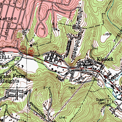 Topographic Map of South New Kensington Volunteer Fire Company 1, PA