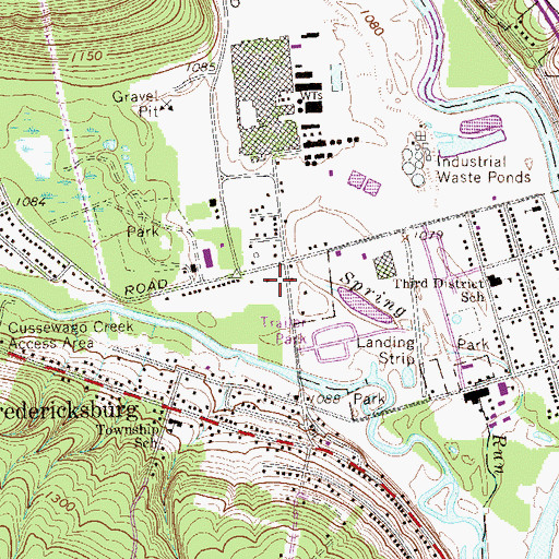 Topographic Map of Vernon Township Volunteer Fire Department 27, PA