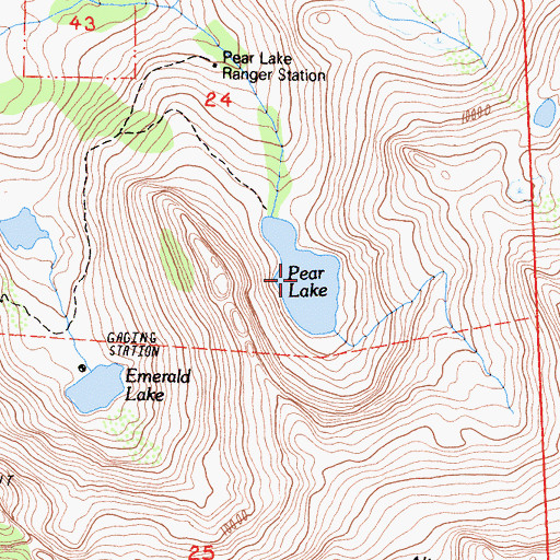 Topographic Map of Pear Lake, CA