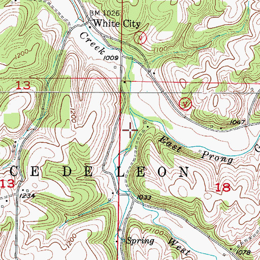 Topographic Map of Cresent School (historical), MO