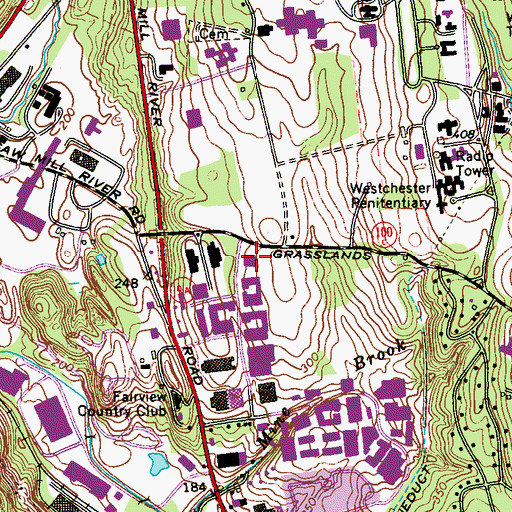 Topographic Map of Westchester Broadway Theater, NY