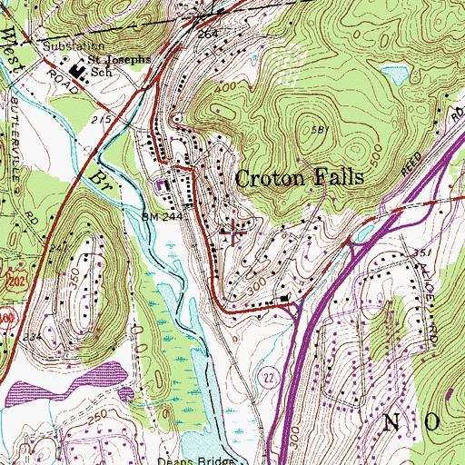Topographic Map of The Schoolhouse Theater, NY