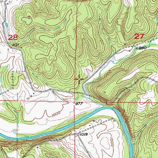 Topographic Map of Horse Creek School (historical), MO