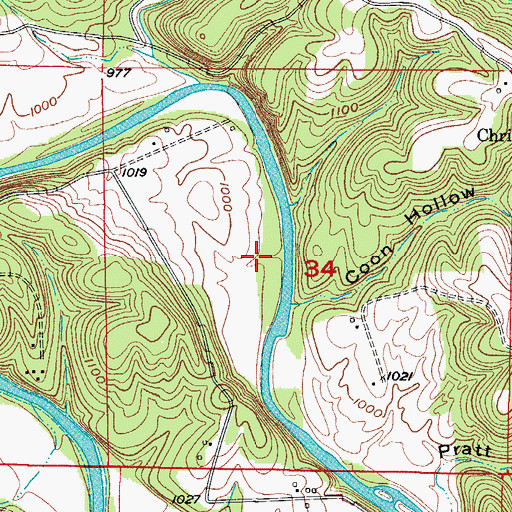 Topographic Map of Camp Yocum (historical), MO