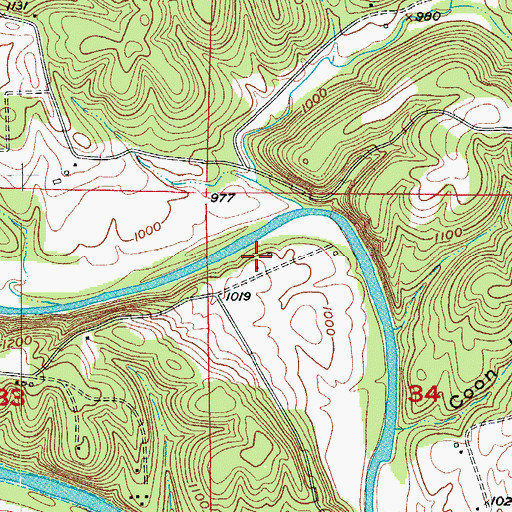 Topographic Map of Edgar Camp (historical), MO