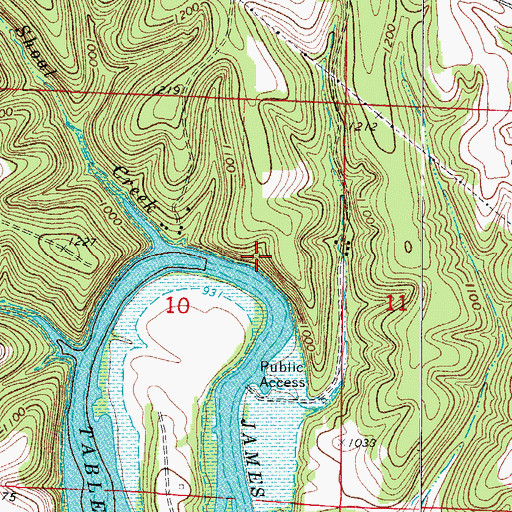 Topographic Map of Ashcraft Camp (historical), MO