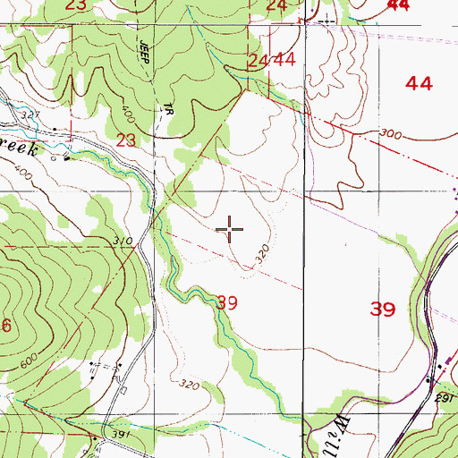 Topographic Map of Mendenhall Airstrip, OR