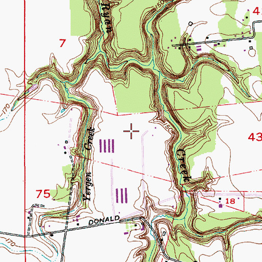 Topographic Map of Mc Gee Airport, OR