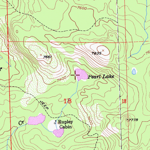 Topographic Map of Pearl Lake, CA