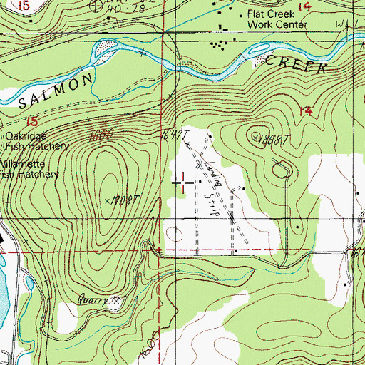 Topographic Map of Aubrey Mountain Airstrip, OR