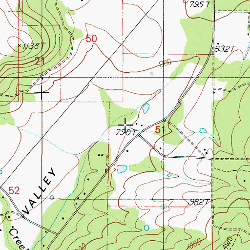 Topographic Map of Flournoy Valley Airport, OR