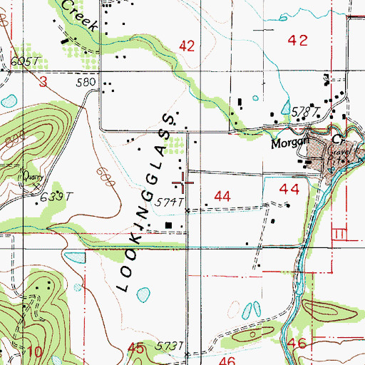 Topographic Map of Lookingglass Airport, OR
