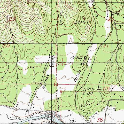 Topographic Map of Fly By Night Airport, OR