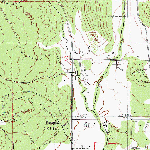 Topographic Map of Snider Creek Airport, OR
