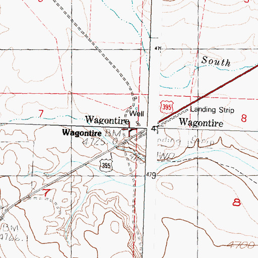 Topographic Map of Wagontire Airport, OR