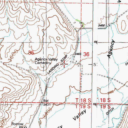 Topographic Map of Murphy Ranch Airport, OR