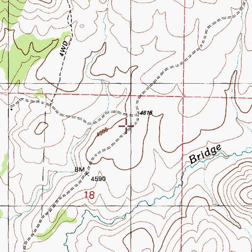 Topographic Map of Lockhart Airport, OR