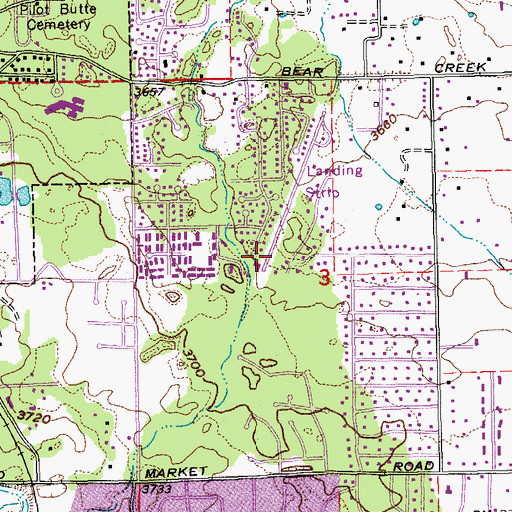 Topographic Map of Pilot Butte Airport, OR