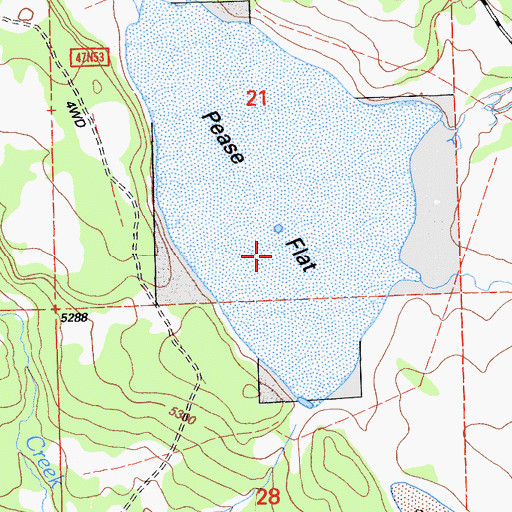 Topographic Map of Pease Flat, CA