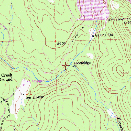 Topographic Map of Peavine Creek, CA