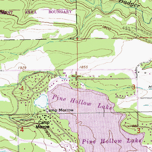Topographic Map of Pine Hollow Airport, OR