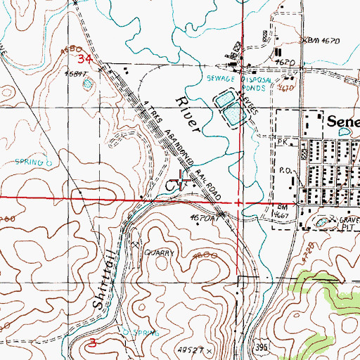 Topographic Map of Seneca Emergency Airstrip, OR