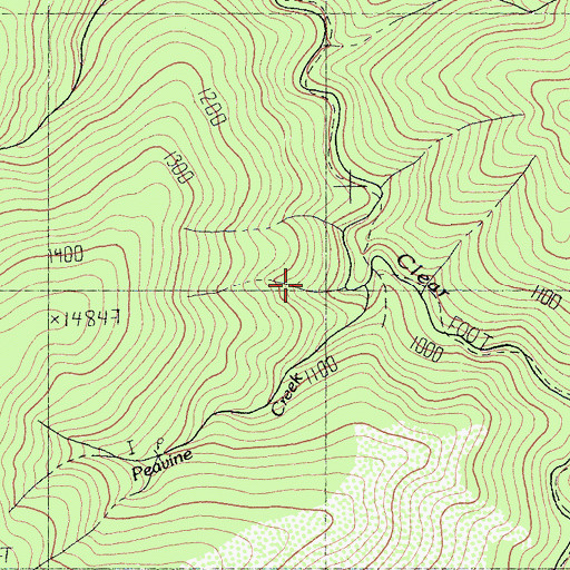 Topographic Map of Peavine Creek, CA