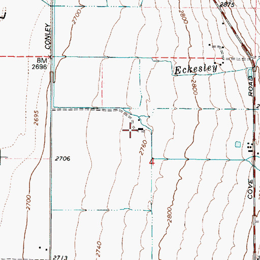 Topographic Map of Cove Side Ranch Port Airport, OR