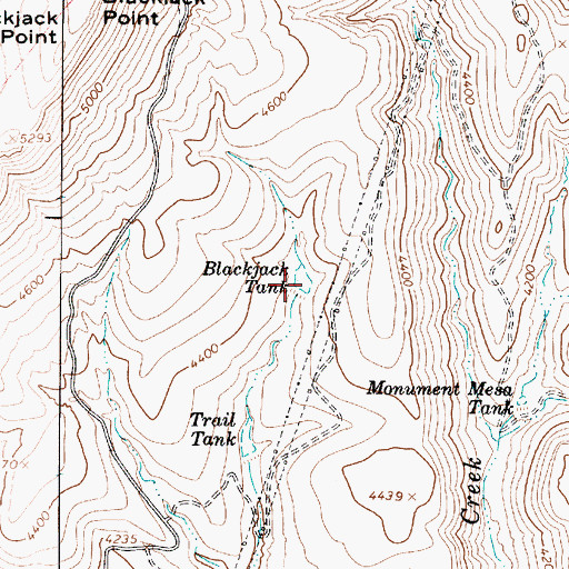 Topographic Map of Blackjack Tank, AZ
