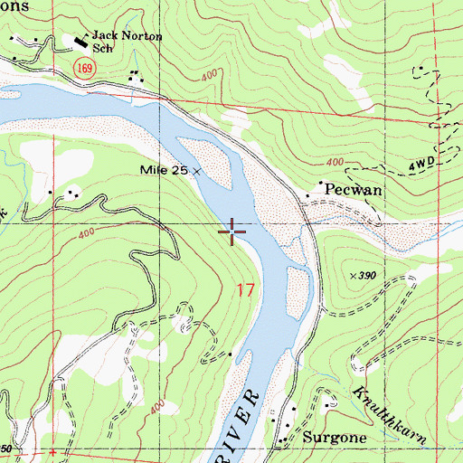 Topographic Map of Pecwan Creek, CA