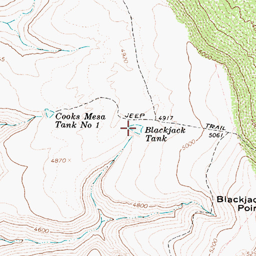 Topographic Map of Blackjack Tank, AZ