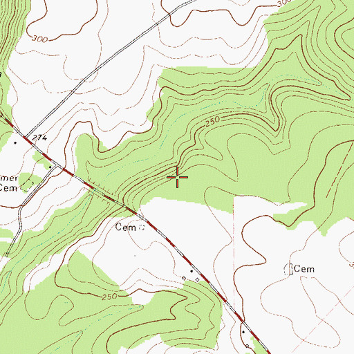 Topographic Map of Chinaberry Ranch Airport, GA