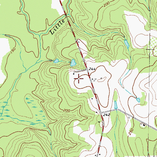 Topographic Map of Cauley's Airstrip, GA