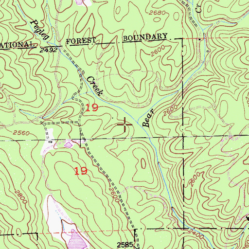 Topographic Map of Pegleg Creek, CA