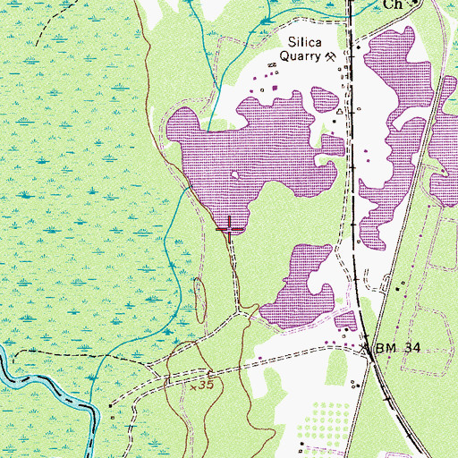 Topographic Map of Cypress Lakes Airport, GA