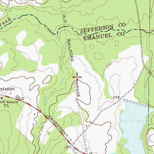 Topographic Map of Paces South Farms Airport, GA