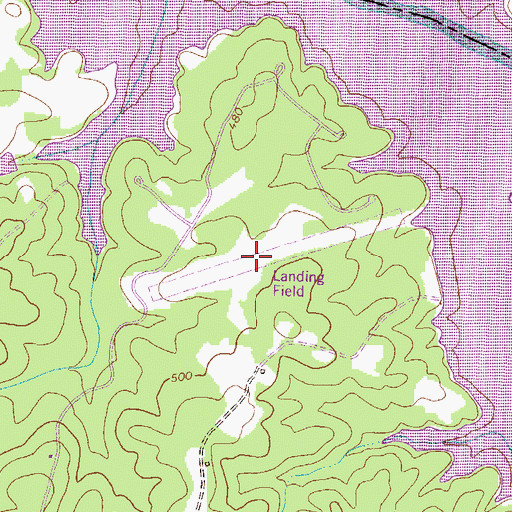 Topographic Map of Sebastian Cove Airport, GA